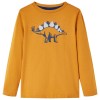 Tricou pentru copii cu m&acirc;neci lungi ocru &icirc;nchis 92, vidaXL