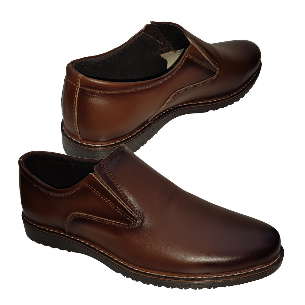 Pantofi barbatesti romanesti din piele naturala fara siret negru maro  bleumarin, 39 - 45 | Okazii.ro