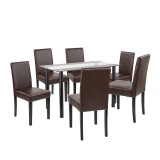 Set de masă Cadiz 6+1 negru-maro