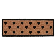 Covoras intrare casa natur negru Hearts 25x75x1.5 cm