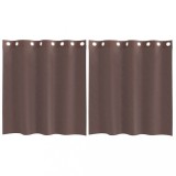 Cumpara ieftin Perdele Voile cu Oelii 2 buc Maro 140x140 cm