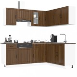 VidaXL Set dulap de bucătărie din 11 piese &bdquo;Lucca&rdquo; stejar maro lemn