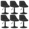 Gossi scaune de sufragerie pivotante 6 buc, negru, catifea
