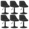 Gossi scaune de sufragerie pivotante 6 buc, negru, catifea