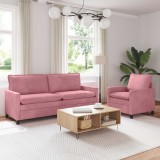 vidaXL Set de canapea 2 pcs Roz Catifea 3417112