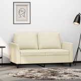VidaXL Canapea cu 2 locuri, crem, 120 cm, piele ecologică 359329