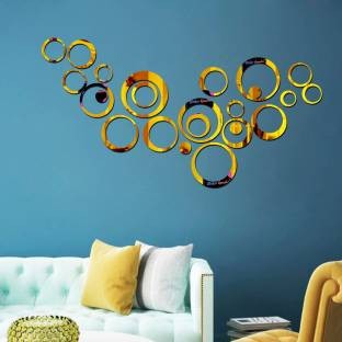 Set Oglinzi Decorative din PVC - AURII - Cercuri 24 bucati/set - Autoadezive! foto