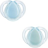 Suzeta ortodontica de noapte Tommee Tippee, 0-6 luni, Transparent/Albastru, 2 buc
