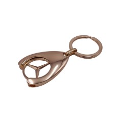 Breloc de chei IdeallStore, Mercedes, 7.5 cm, metal, auriu