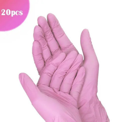 Mănuși de unică folosință roz L/20buc foto