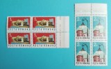 TIMBRE ROM&Acirc;NIA LP1118/1984 100 ani iluminatul stradal TIMIȘOARA -bl. de 4 -MNH
