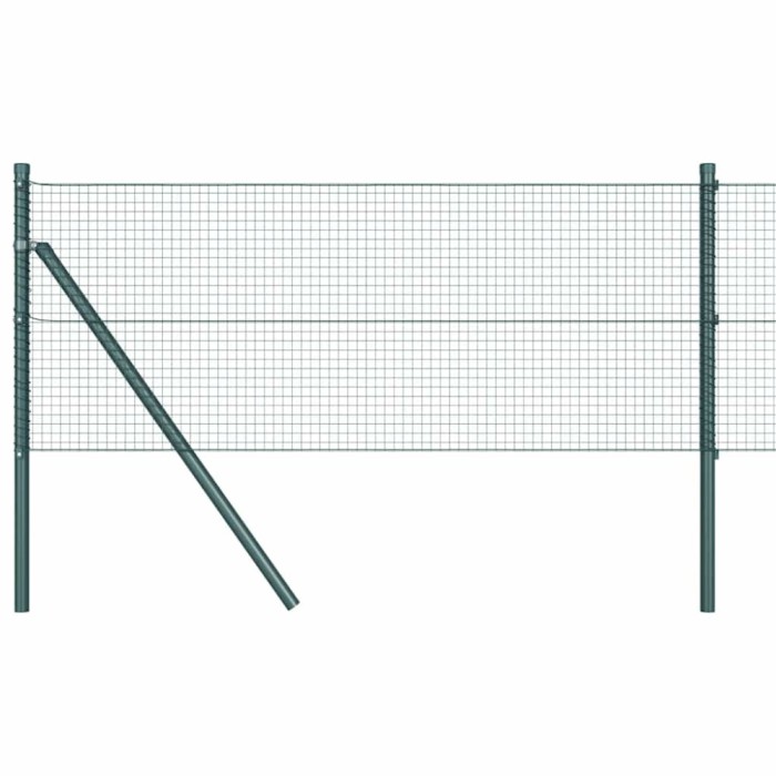 vidaXL &Icirc;ngrădire cu st&acirc;lpi Verde 0.5 x 25 m Oțel