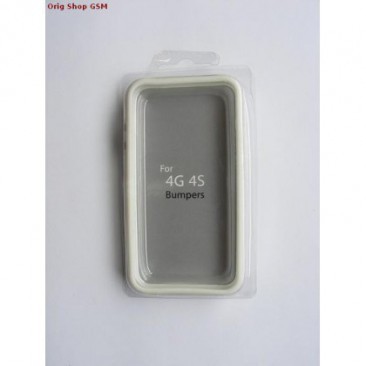 HUSA BUMPER PLASTIC IPHONE 4 / 4S ALB BLISTER foto