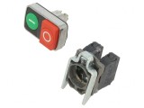 Comutator dublu 22mm roșu/verde 1 NC NO