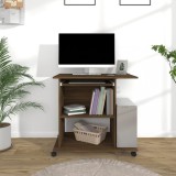 VidaXL Birou, stejar maro, 80x50x75 cm, lemn prelucrat