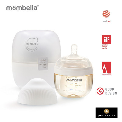 Biberon anticolici mombella breast-like, 120ml, tetina s flux lent, ppsu, ivory foto