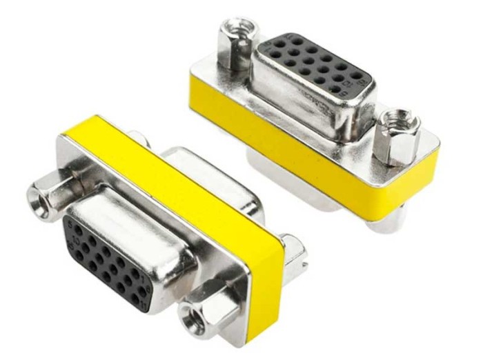 Adaptor VGA mama - VGA mama, 15 pini, galben