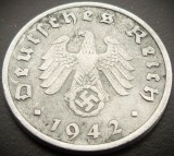Cumpara ieftin Moneda istorica 1 REICHSPFENNIG - GERMANIA NAZISTA, anul 1942 G * cod 3096, Europa, Zinc