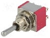 Intrerupator basculant, 3 pozitii, mod comutare (ON)-OFF-(ON), DP3T, IC SWITCHES - IC2401T1B1M1QE