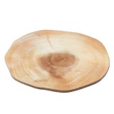 Suport pentru Lum&acirc;nări, Model Buturugă, Lemn, Diametru 20.5 cm, &Icirc;nălțime 0.5 cm, Culoare Lemn, Oem