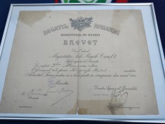 Regalitate,BREVET EMIS DE REGELE CAROL I , LA 1 ianuarie 1913, Ministerul de Resboiu ,