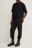 Hugo Blue pantaloni de trening din bumbac culoarea negru, neted, 50522360