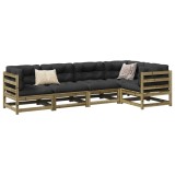 Gossi set mobilier de gradina cu perne, 5 piese, lemn de pin tratat