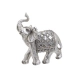 Elefant decor din rasina Antique Silver 17 cm x 19 cm, Inart