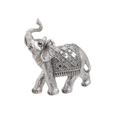 Elefant decor din rasina Antique Silver 17 cm x 19 cm foto