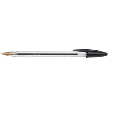 Pix BIC Cristal Mediu, 1 mm, Negru, Corp Plastic Transparent/Negru, Pixuri BIC CRISTAL Mediu, Pixuri Scoala, Pixuri Colorate, Pixuri Negre, Pix Negru, foto