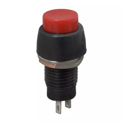 Intrerupator cu apasare 1 circuit 2A 250V OFF-ON rosu cu retinere 09068PI foto