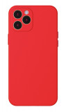 Husa iPhone 14 Pro Max din silicon, silk touch, interior din catifea cu decupaje pentru camere, Rosu, Oem