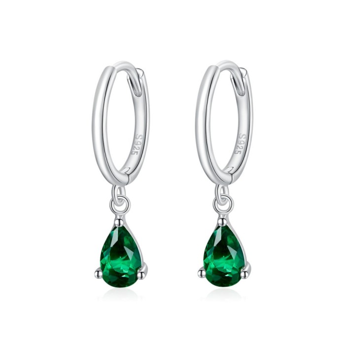 Cercei din argint model Lacrima - Green-cod ARG81E