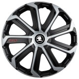 Cumpara ieftin Set 4 Capace Roti pentru Skoda Nou Alb-Negru, model Evo, R16, SKODA, Autohelix MSA