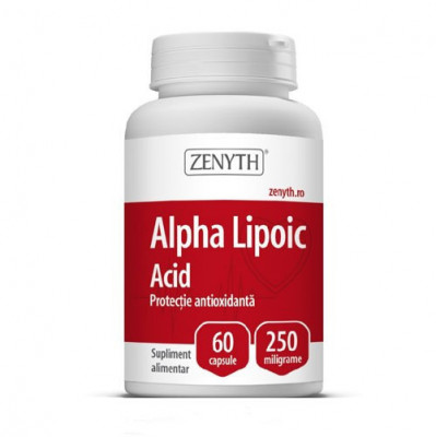 Alpha Lipoic Acid, 60cps, Zenyth Pharmaceuticals foto