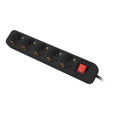 Lanberg Power Strip 5x Schuko, 1.5m, Circuit Breaker, Negru