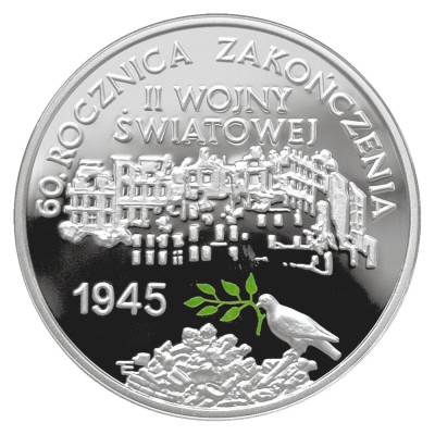 Polonia 10 zloti 2005 End 2nd World War PROOF 14,14 g Argint .925 foto
