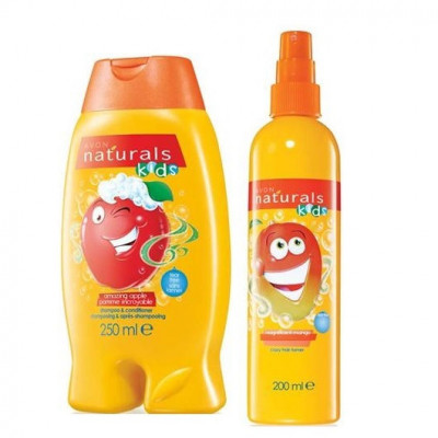 Set Sampon si balsam cu aroma de mar si Spray pentru descurcarea parului cu aroma de mango Naturals kids, Avon, 450 ml foto