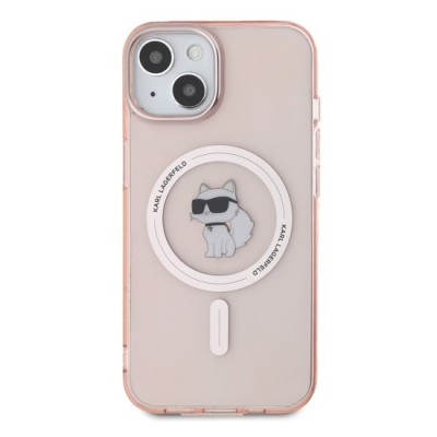 Husa pentru iPhone 15 / iPhone 14 / iPhone 13 - Karl Lagerfeld IML MagSafe (KLHMP14SHFCCNOP) - Pink Choupette foto