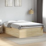 VidaXL Cadru de pat, stejar sonoma, 140x200 cm, lemn prelucrat