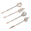 Set Agrafe Păr, Model Floare, Inimă și Oval, Culoare Roz Aurie, 4 Bucăți, Oem