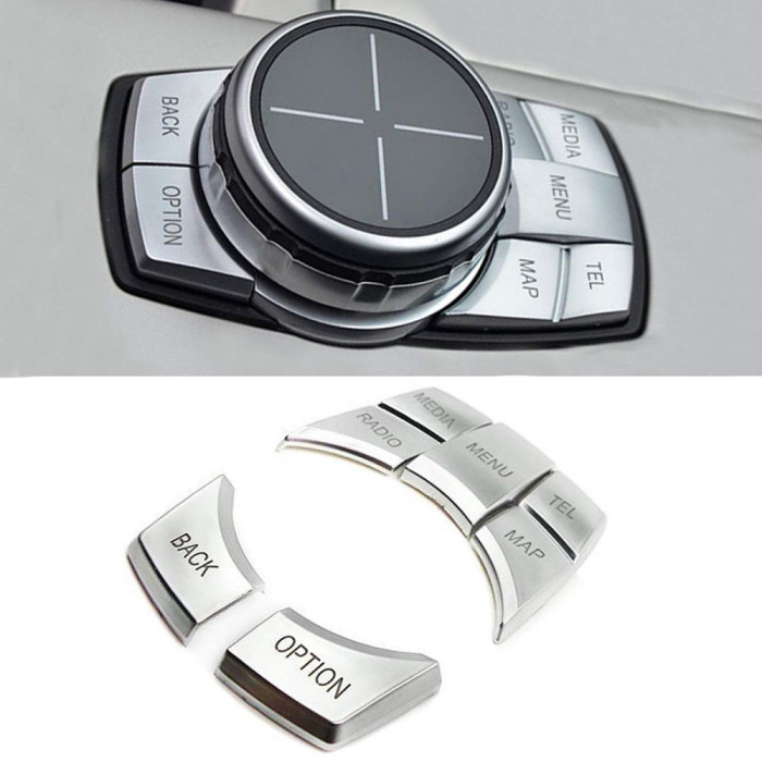 Set Capace Butoane Joystick Silver Compatibil Bmw Seria 2 F22 2012&rarr; 8017