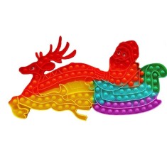 Jucarie Antistres, Cyrax, Tip Pop It Now and Flip It, Sania Lui Mos Craciun, 42 x 21 cm, Multicolor