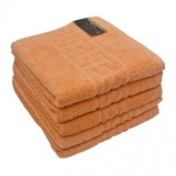 Set 3x Prosop de baie 70x130cm Model Asia Greek 480gr/mp 42584ET Orange JGR Bumbac