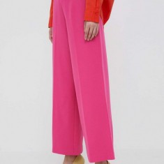 Artigli pantaloni femei, culoarea roz, lat, high waist