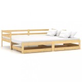 Cumpara ieftin Pat extensibil de zi, 2x(90x200) cm, lemn masiv de pin