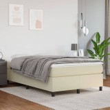VidaXL Cadru de pat, crem, 120x200 cm, piele ecologică