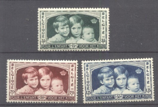 Belgium 1935 National aid Mi.396-398 MNH S.740