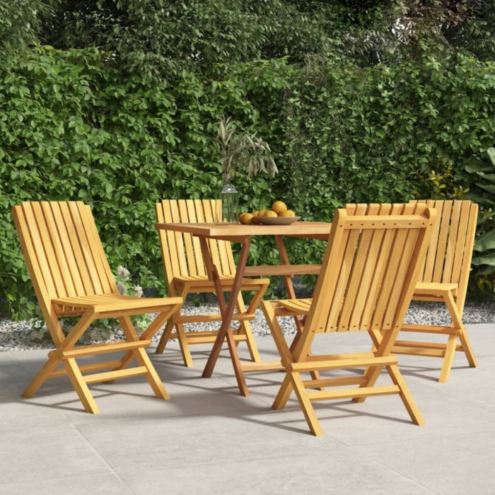 Gossi scaune de gradina pliante, 4 buc., 47x47x89 cm, lemn masiv tec