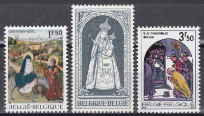 Belgia 1967, 1971, 1972 - Crăciun, 3 Serii, MNH foto